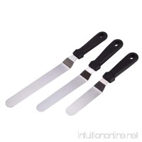 Offset Angled Cake Icing Spatula Knives - Set of 3 Stainless Steel Decorating and Baking Supplies - 6 8 & 10 (3) - B07CGLL755